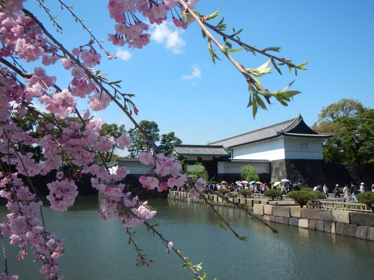 The moat surrounding the palace, and the entrance gate