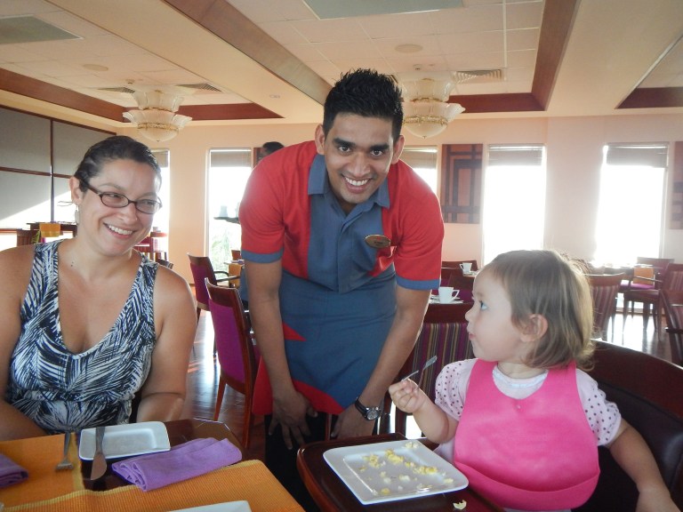 Enjoying buffet breakfast at Uduvilla